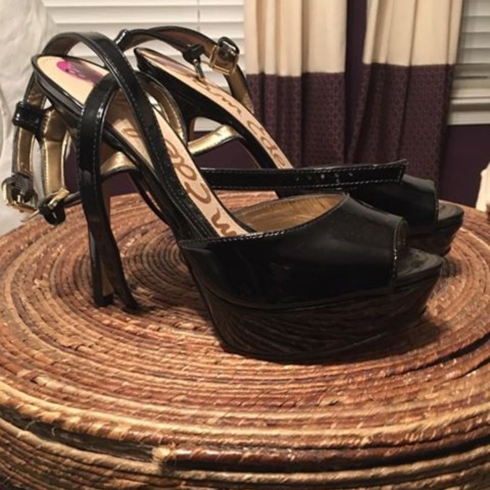 Sam Edelman Black Nadine Leather Pumps | Size 8.5